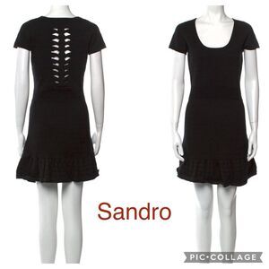 Sandro Mini Dress Knit Back Braid Size 1